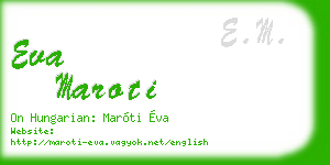 eva maroti business card